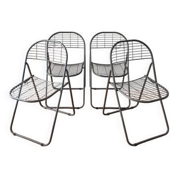 4 vintage folding chairs 1980 Niels Gammelgaard