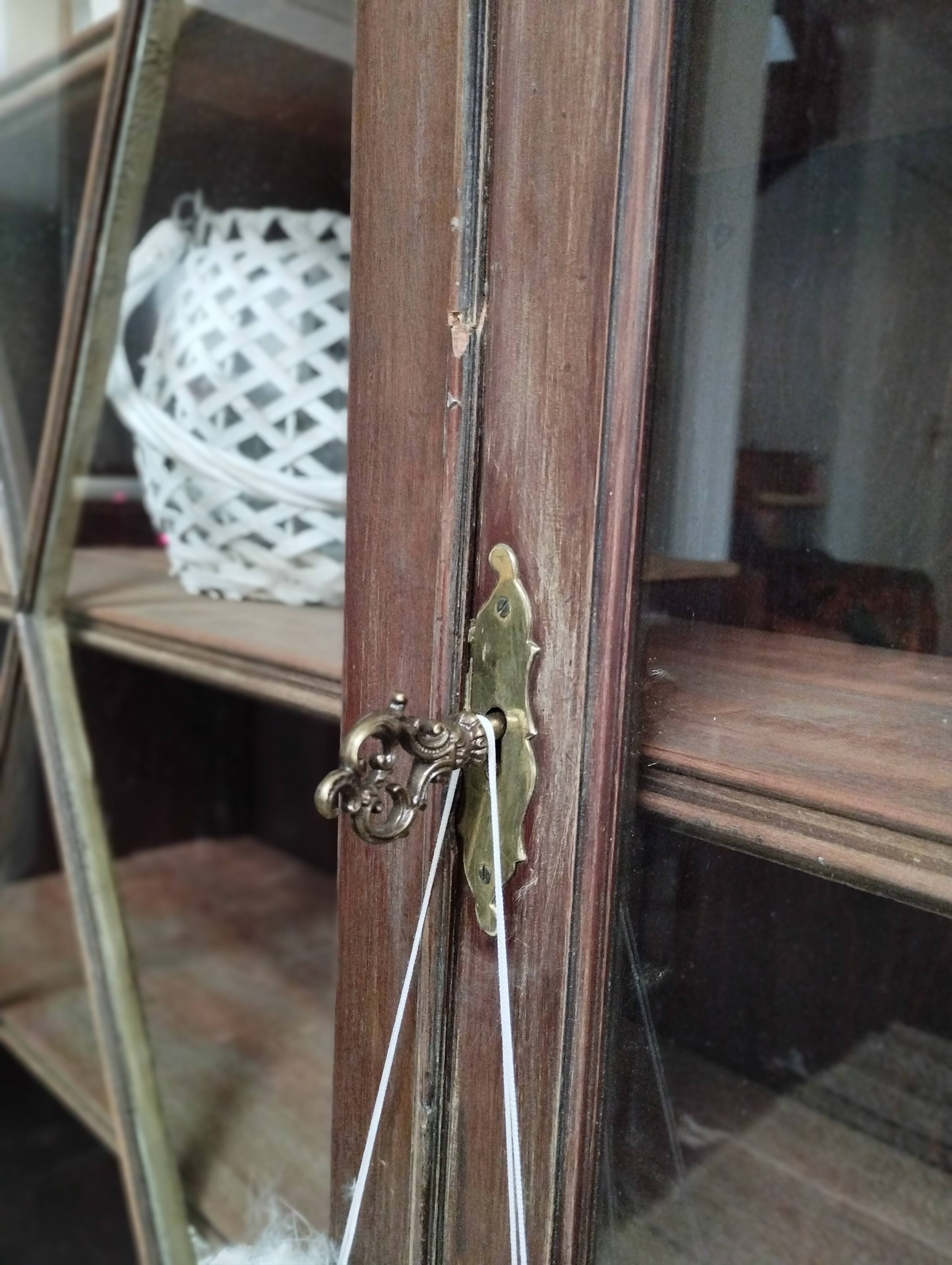 English style glazed bookcase cabinet