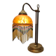 Vintage Beaded Lamp On Brass Base, 1960/70s