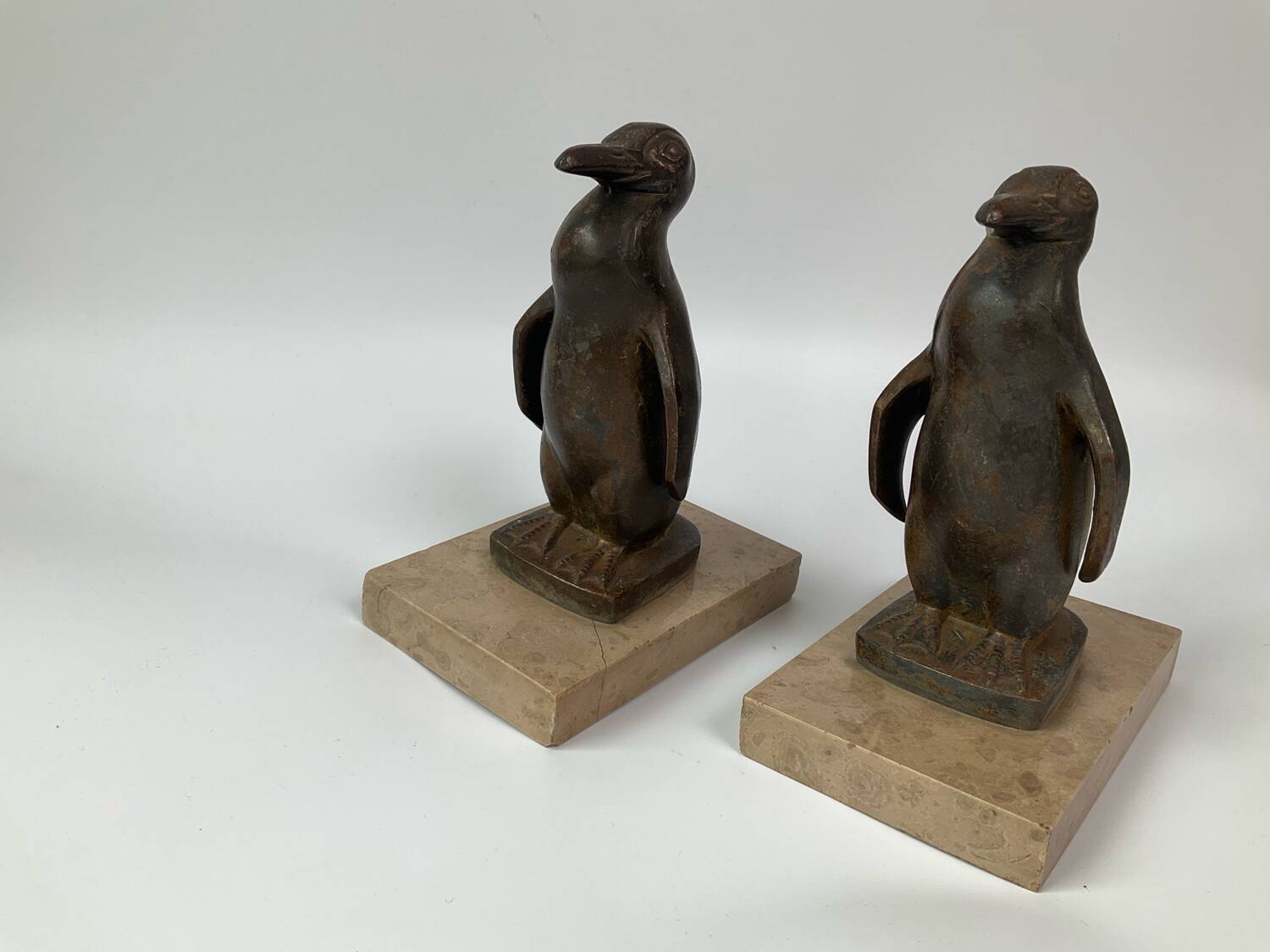 Serre-livres Art Déco pingouin