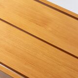 Banc ou table basse en pin blond, Années 70