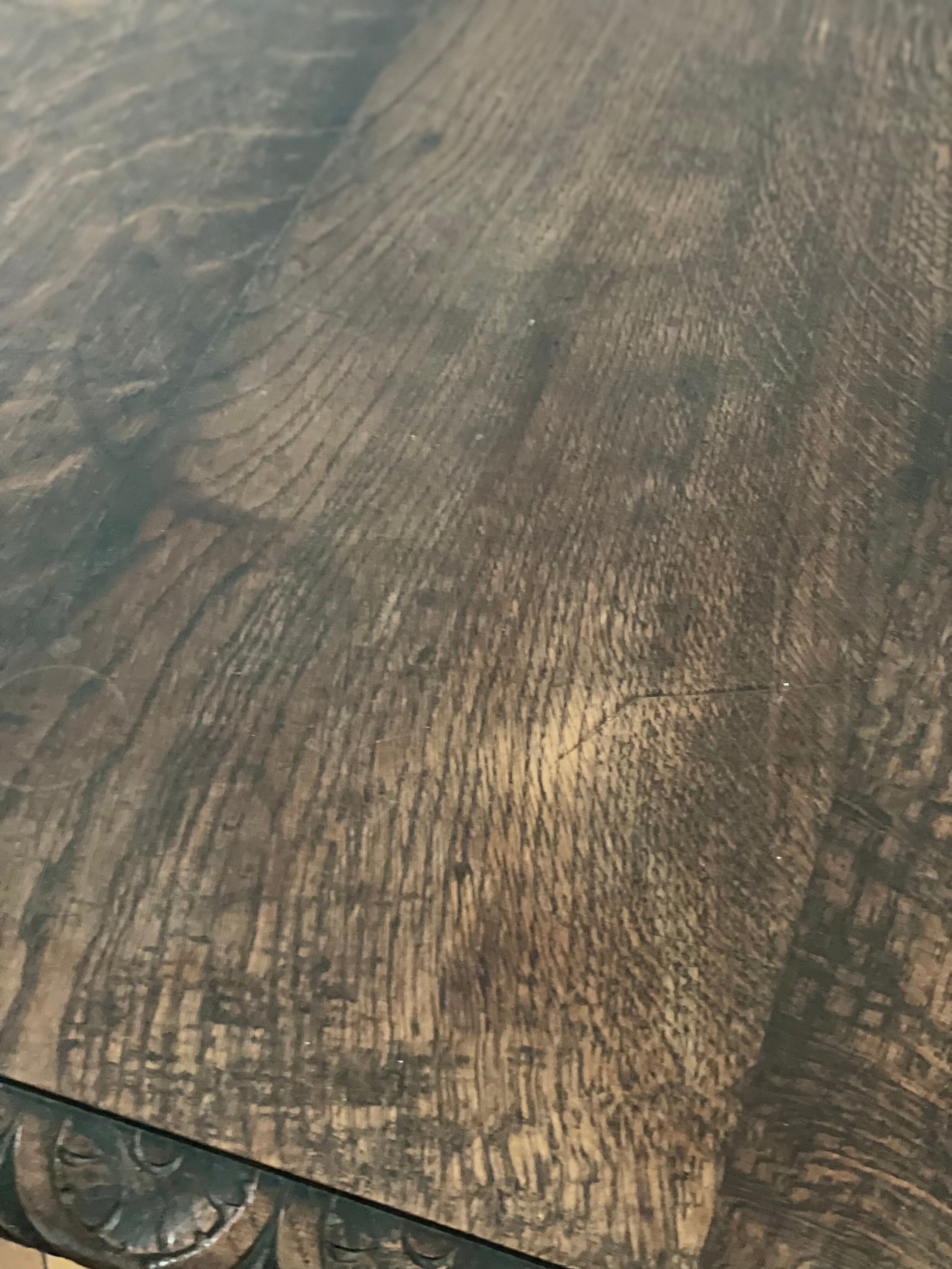 Old farm dining table Louis XIII turned wood