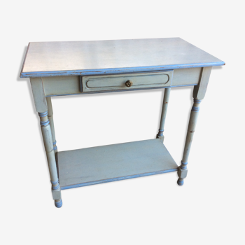 Table painted and weathered gray-blue