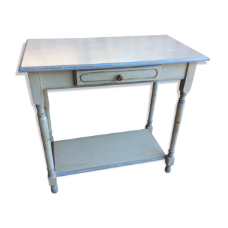 Table painted and weathered gray-blue
