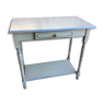 Table peinte et patinée gris-bleu