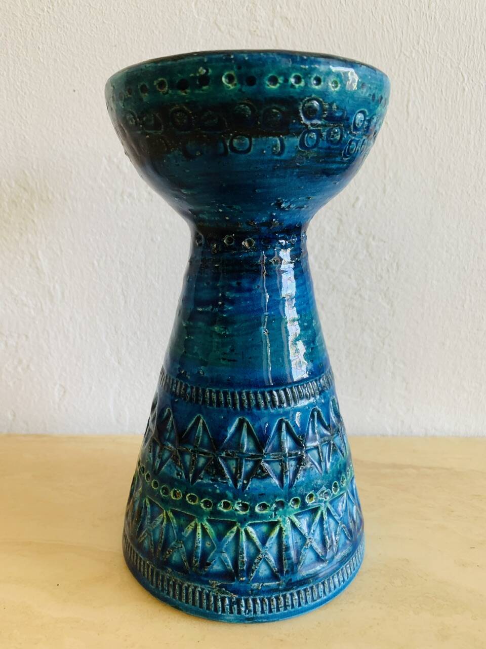 Bougeoir / Vintage Candle Holder Rimini Blue by Bitossi, 1950s