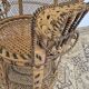 Fauteuil Emmanuelle "Peacock" vintage en rotin