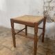 Pair of 20th century wooden stools with straw seats