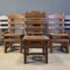 Vintage brutalist dining chairs, set of 6 - 1960s