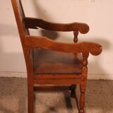 high-backed armchair from the 17th century in oak