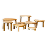 1970's oak nesting coffee table