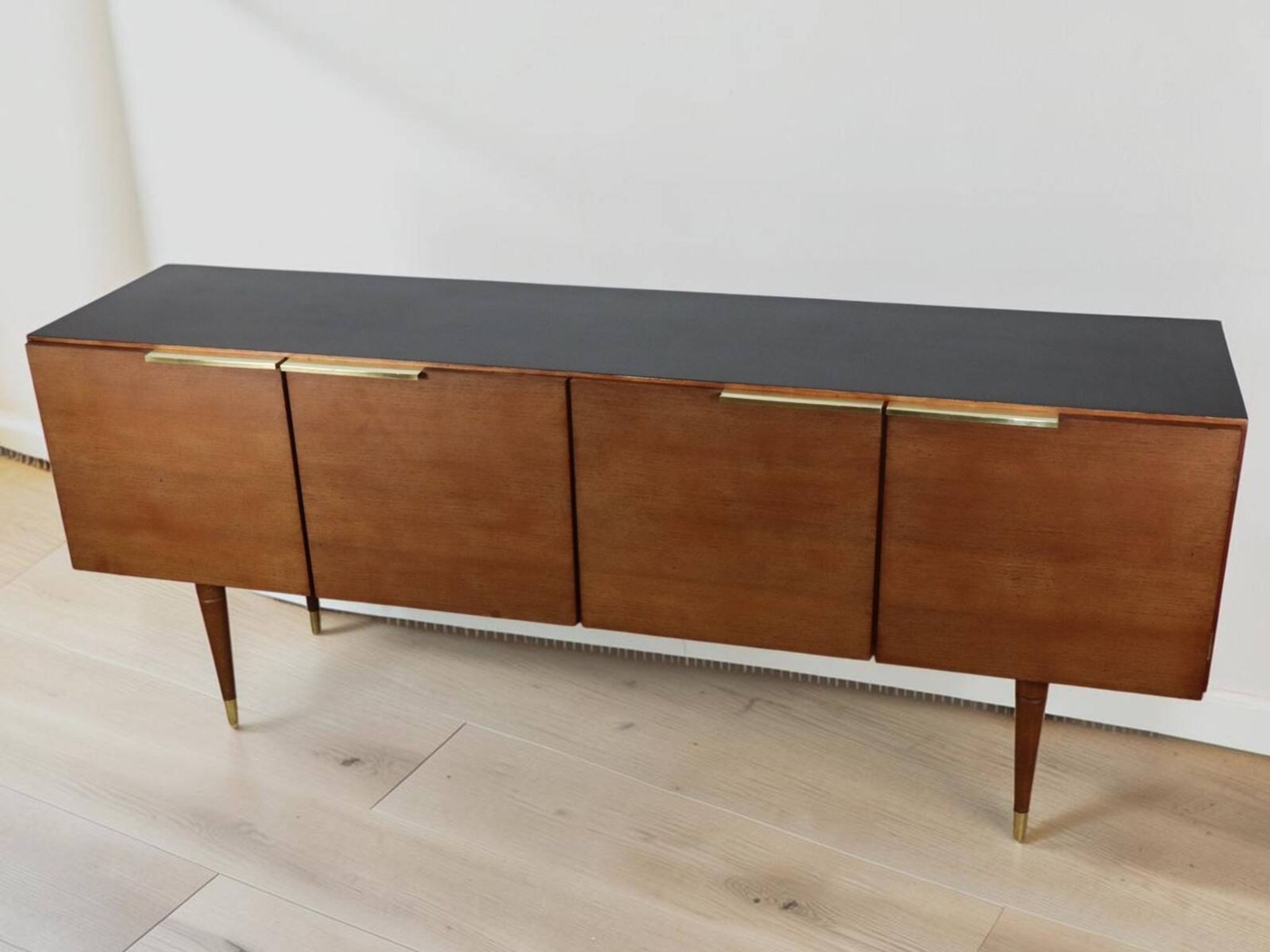 Vintage teak and brass enfilade - 1970s