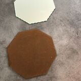 Pair of old underneath bottle tray hexagonal shape mirror 18 cm