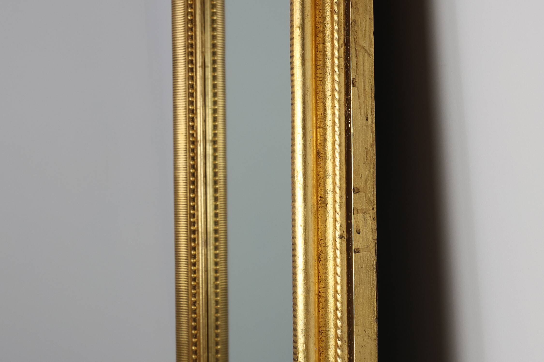 Baroque Mantel Mirror in Carved Wood and Gilded Plaster, France ca. 1850
