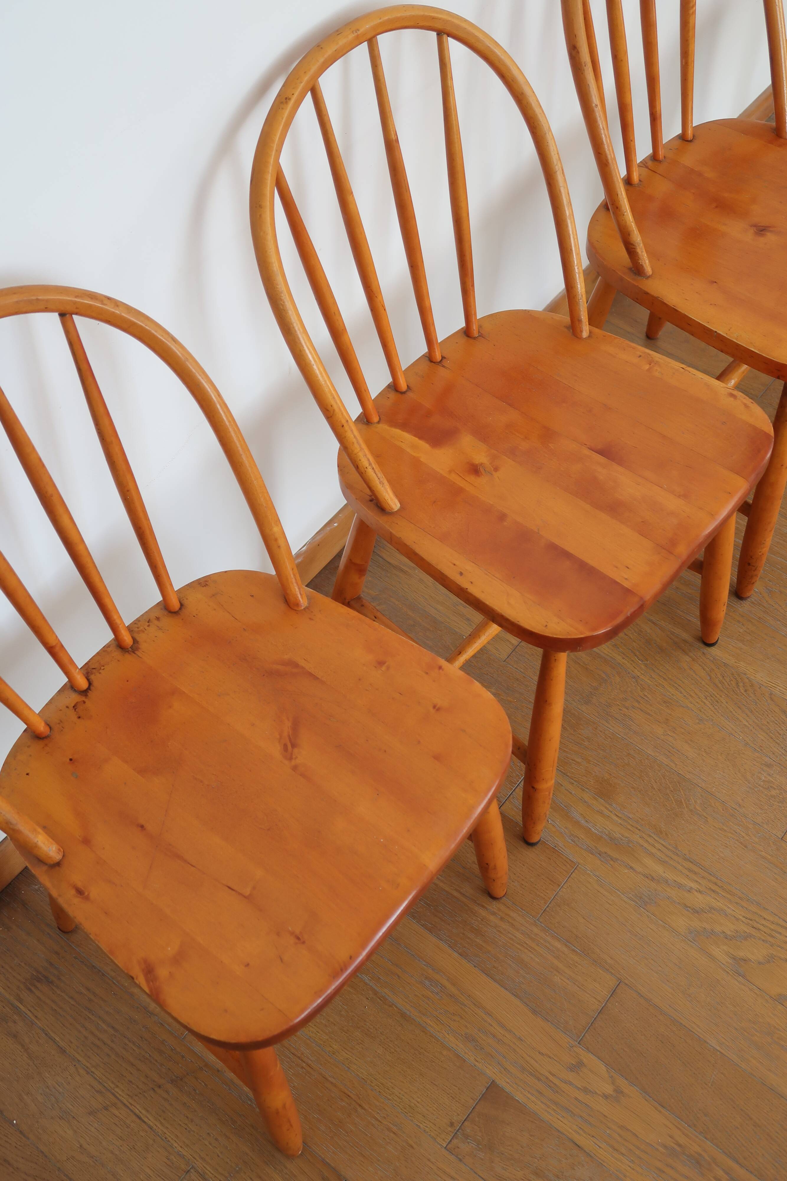 4 Scandinavian beech chairs