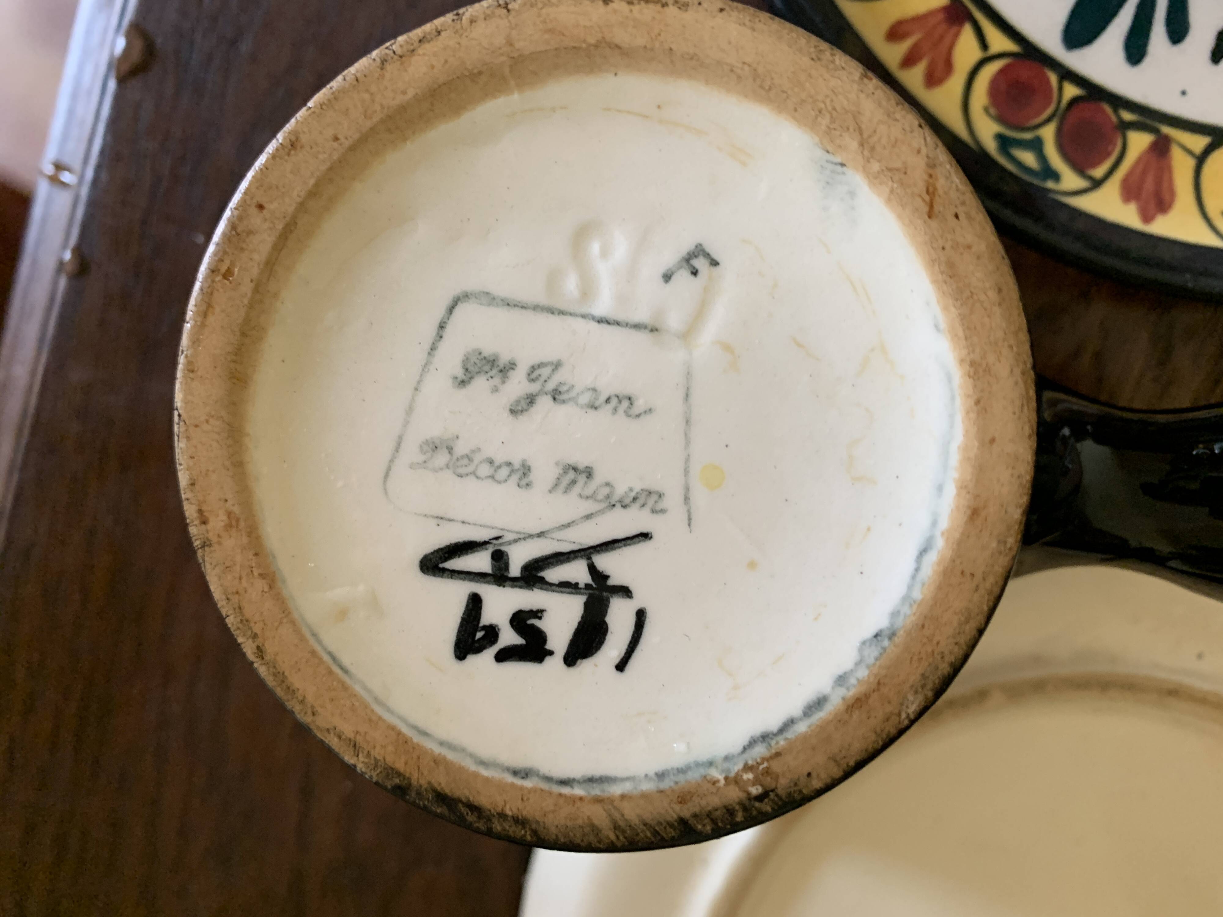 Rare complete Saint Jean de Bretagne coffee service - 10 cups, coffee pot.