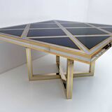 Romeo Rega Mid-century Modern Italian Black Glass, Brass and Chrome Dining