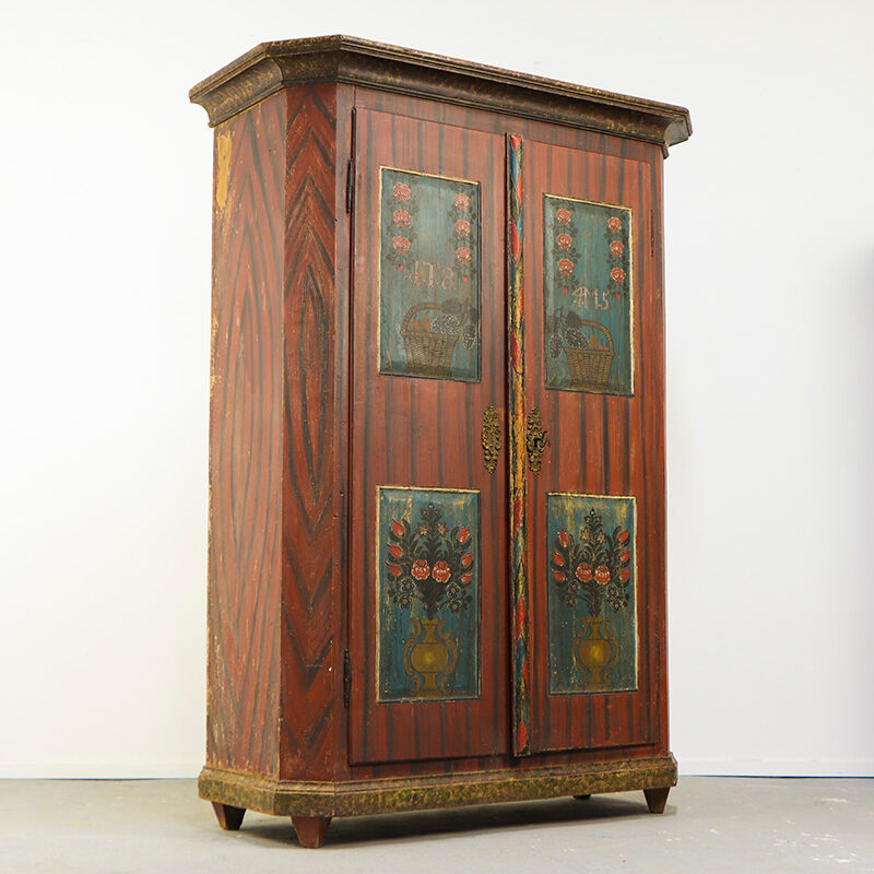 Cabinet de mariée peint d'art populaire, 1845