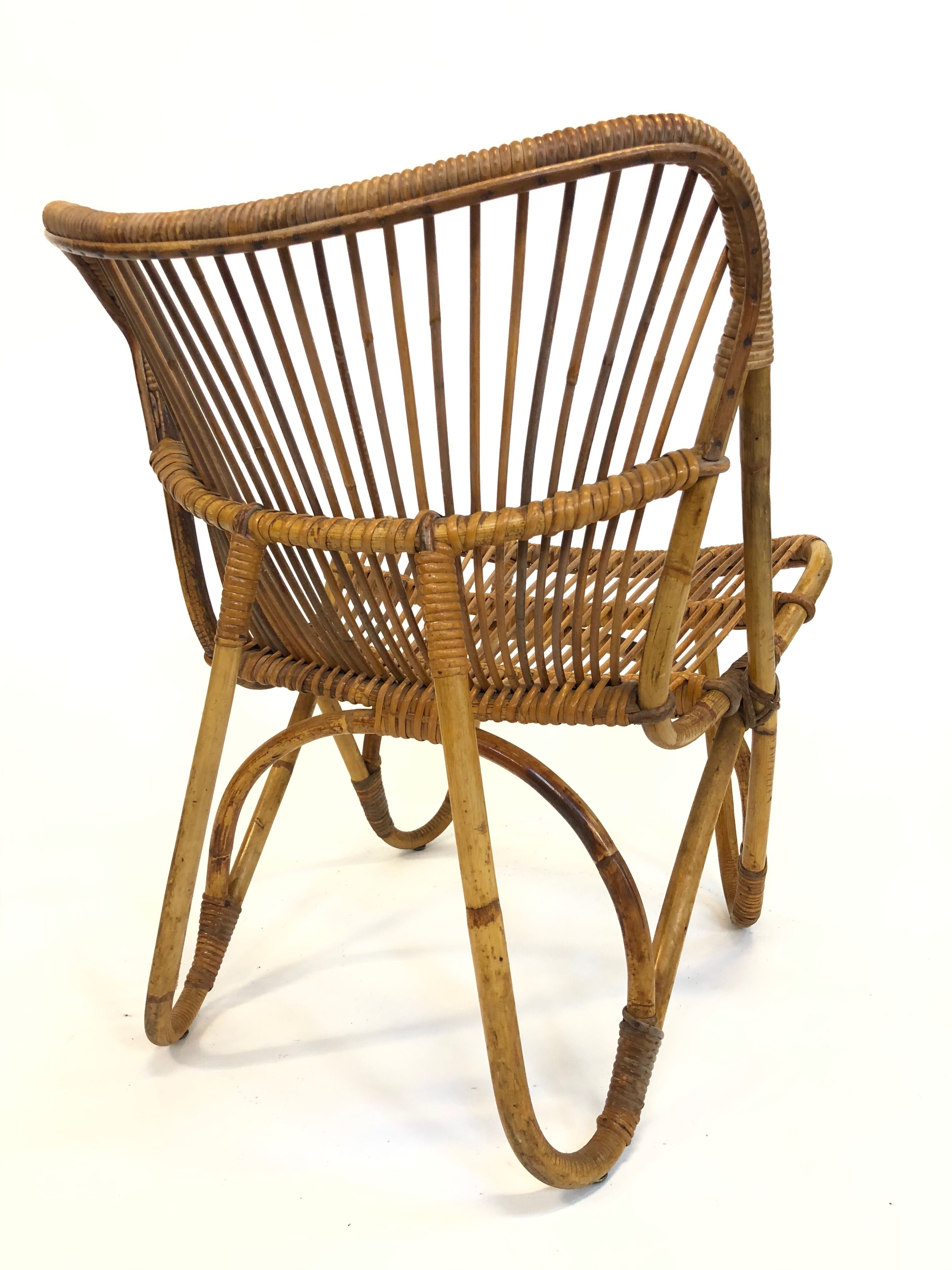 Rohe Noordwolde rattan chair, 1960, Netherlands