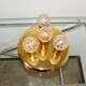 Vintage 1980s ceiling light – brass-finished metal, 4x E27,