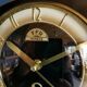 Vintage formica clock silent asymmetrical wall pendulum "FFR Morbier black red"