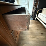 Large Louis-Philippe chest of drawers in solid oak - 140 cm