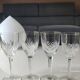 Lot of 7 x crystal glasses. Star/palmette decoration in St Louis style.