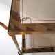 Belgo Chrom serving trolley in gold metal from the 60s/70s