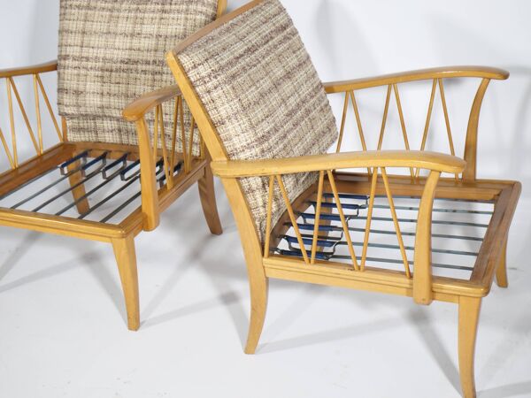 Véritable fauteuil design vintage par Knoll, style lounge avec accoudoirs, 1960