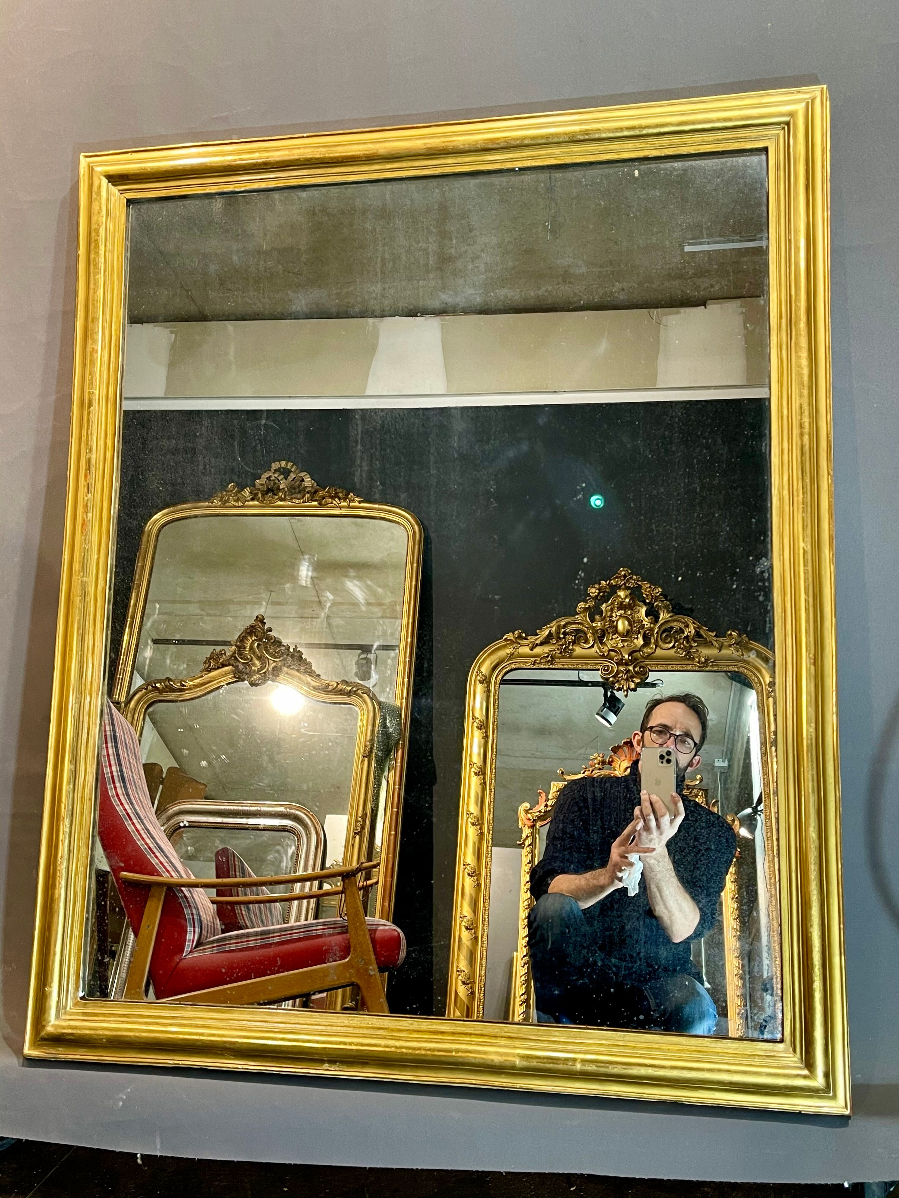 Mirror 119x98 period louis philippe 1840 gold leaf gilding