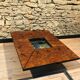 Table basse bar cocktail caché en loupe d'orme de Paul Michel, 1970 Roche Bobois