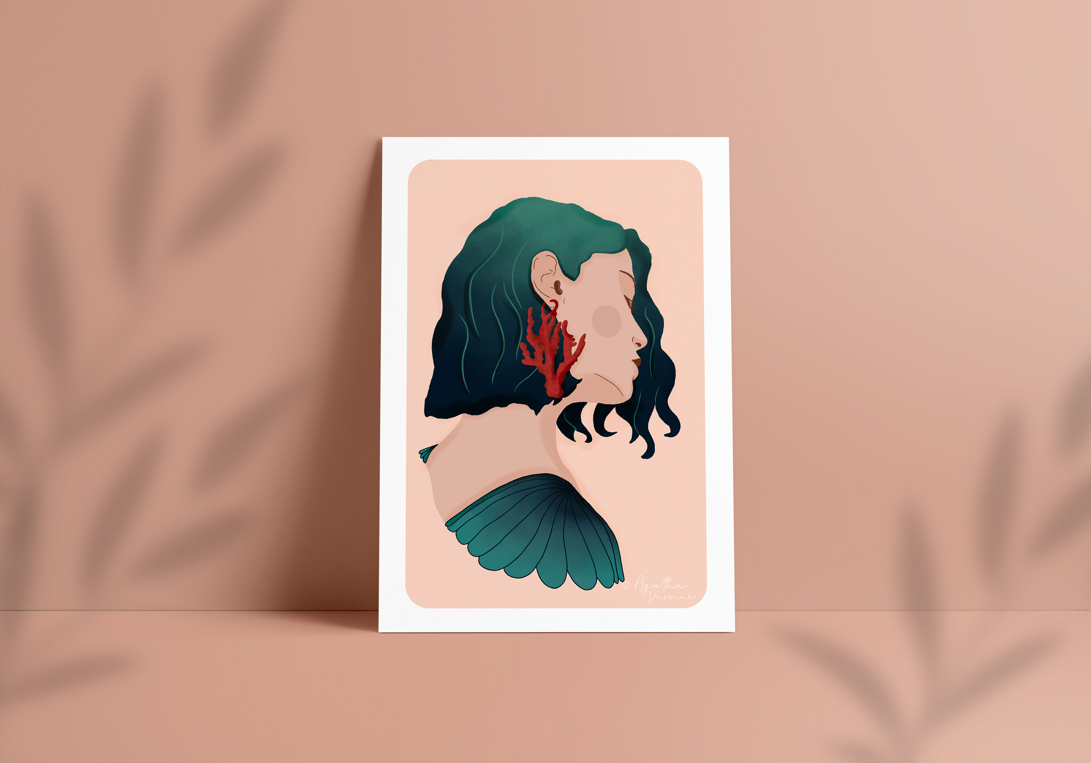 Illustration "Woman and Coral" A4