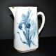 Antique Art Nouveau iris flower earthenware pitcher by Villeroy & Boch Wallerfangen