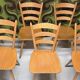 Lot of 6 Campagnard bistro chalet chairs 1960 vintage