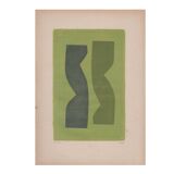 Painting on old paper - B48 and B66 - abstract paintings signed Eawy