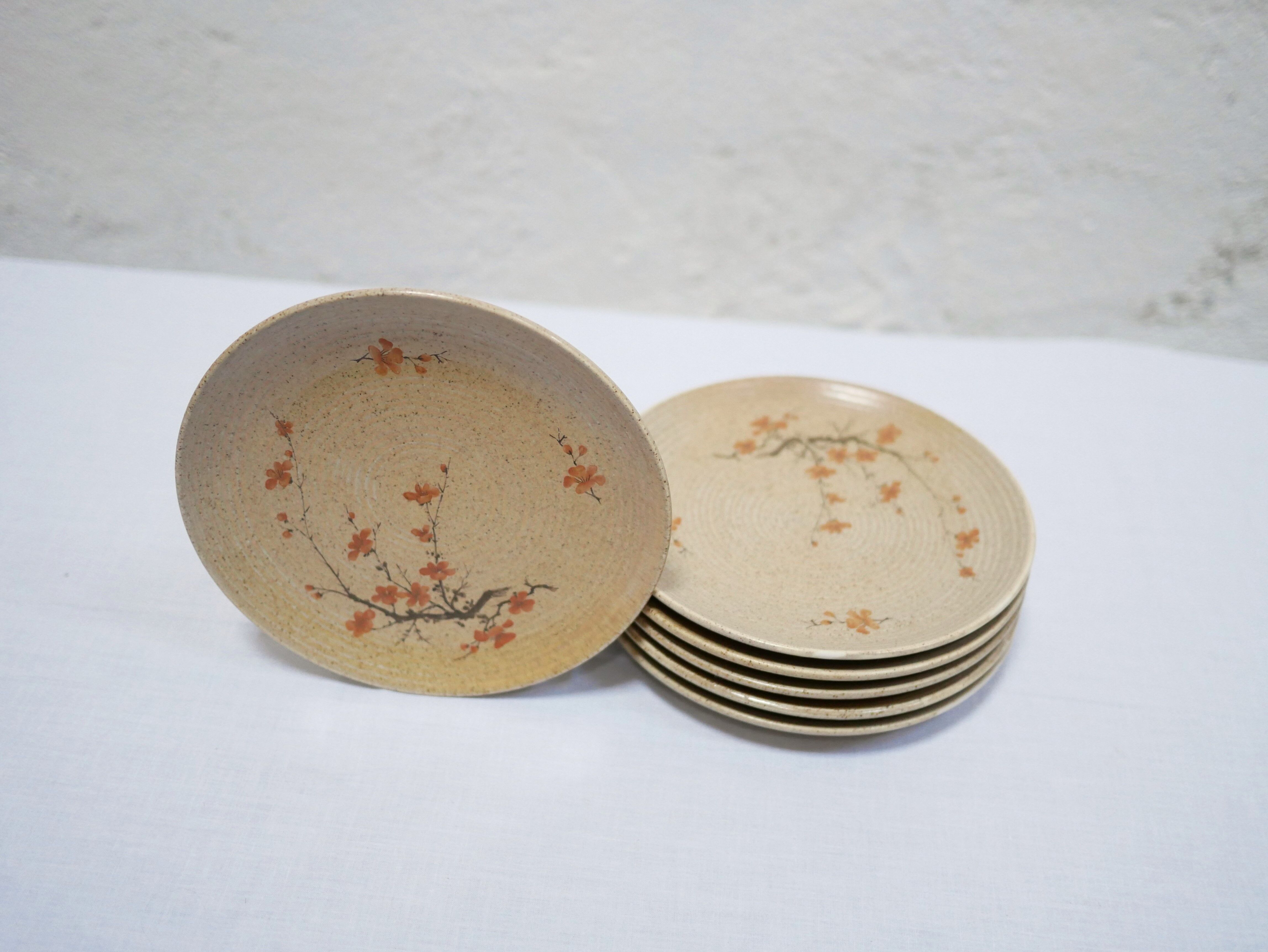 Set of 6 vintage porcelain dessert plates by Maison Revol, France