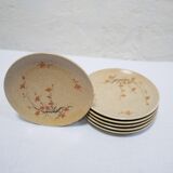 Set of 6 vintage porcelain dessert plates by Maison Revol, France