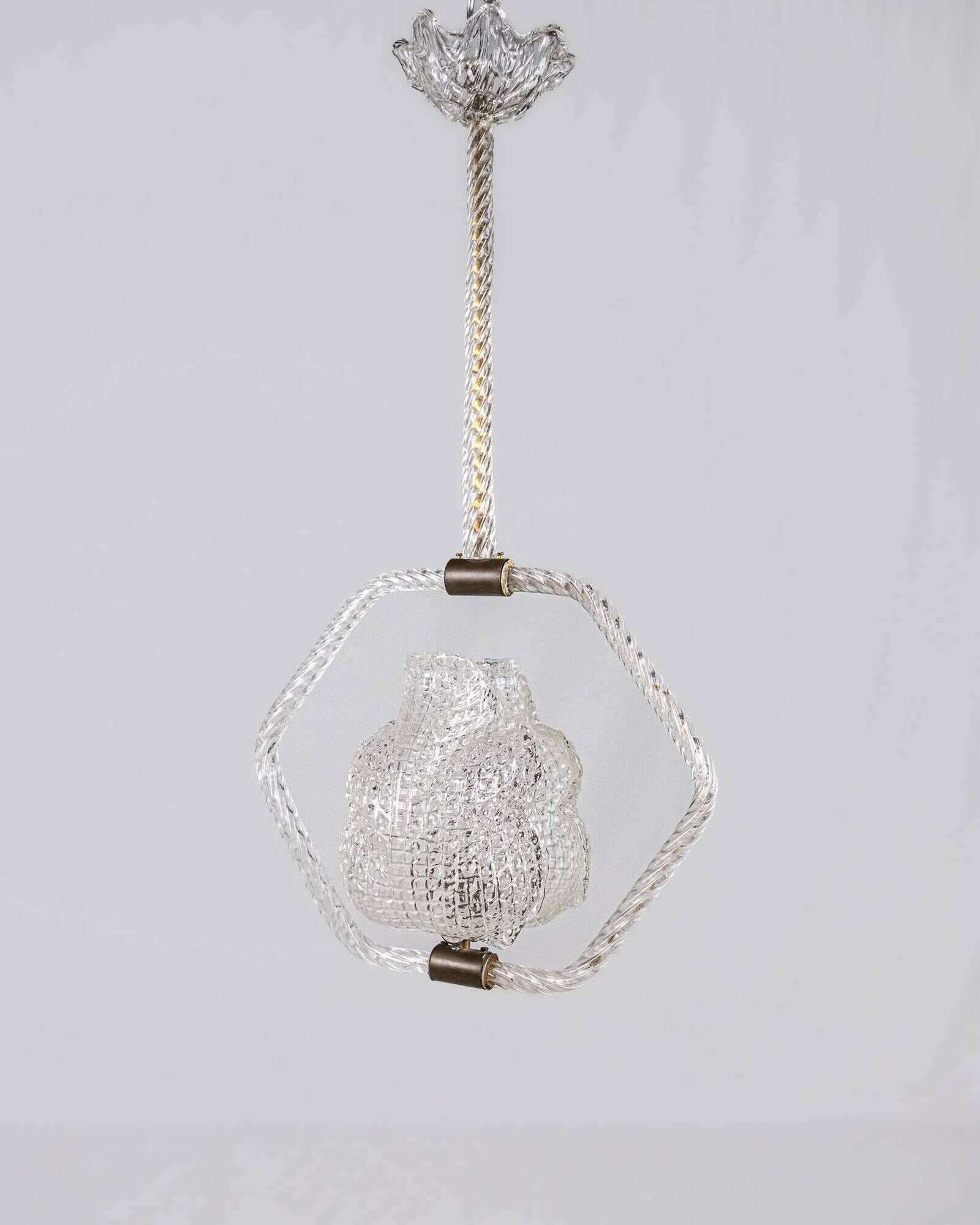 Murano glass chandelier by Barovier & Toso, Italy, 1940s