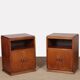 Pair of wooden bedside tables, French work from the 1940s.