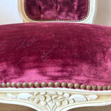 Pair of Louis XV style upholstered velvet armchairs