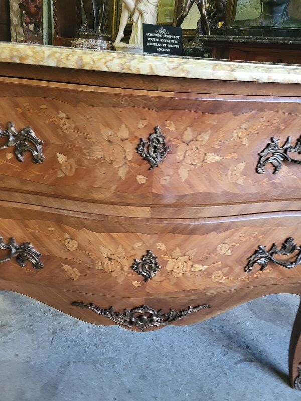 2 rosewood drawer chest of drawers with marble top