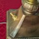 Art deco bronze and brass lamp h40x30 tiffany glass style lampshade