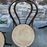 Set of 6 Thonet Fischel restaurant bistro chairs mismatch curved wood
