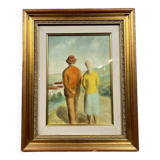 Oil on panel signed and dated 1943 "the walk"