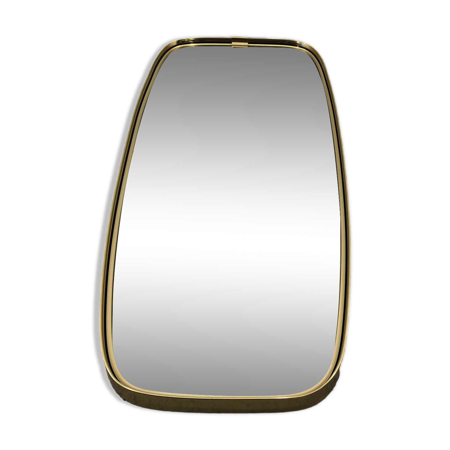 Mid-century modern german rockabilly golden wall mirror, 1970s