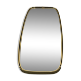 Mid-century modern german rockabilly golden wall mirror, 1970s