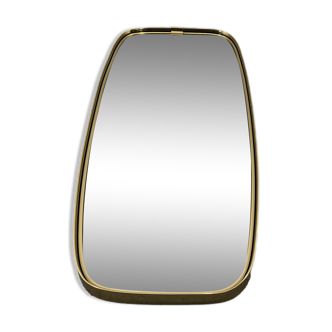 Mid-century modern german rockabilly golden wall mirror, 1970s