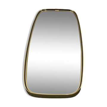 Mid-century modern german rockabilly golden wall mirror, 1970s
