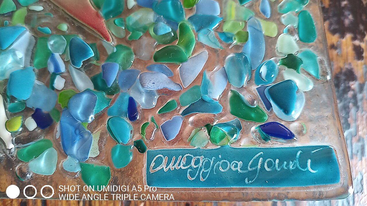 Murano - glass marquetry bowl "Omaggio a Gaudi"