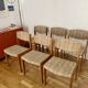 Lot of 6 vintage style Baumann wooden textile chairs.